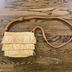 Straw Cross Bodybag Boho Beach Frayed purse